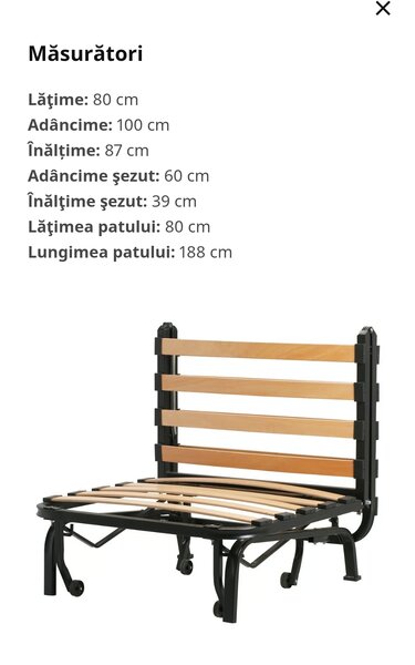 Vand fotoliu extensibil Ikea.